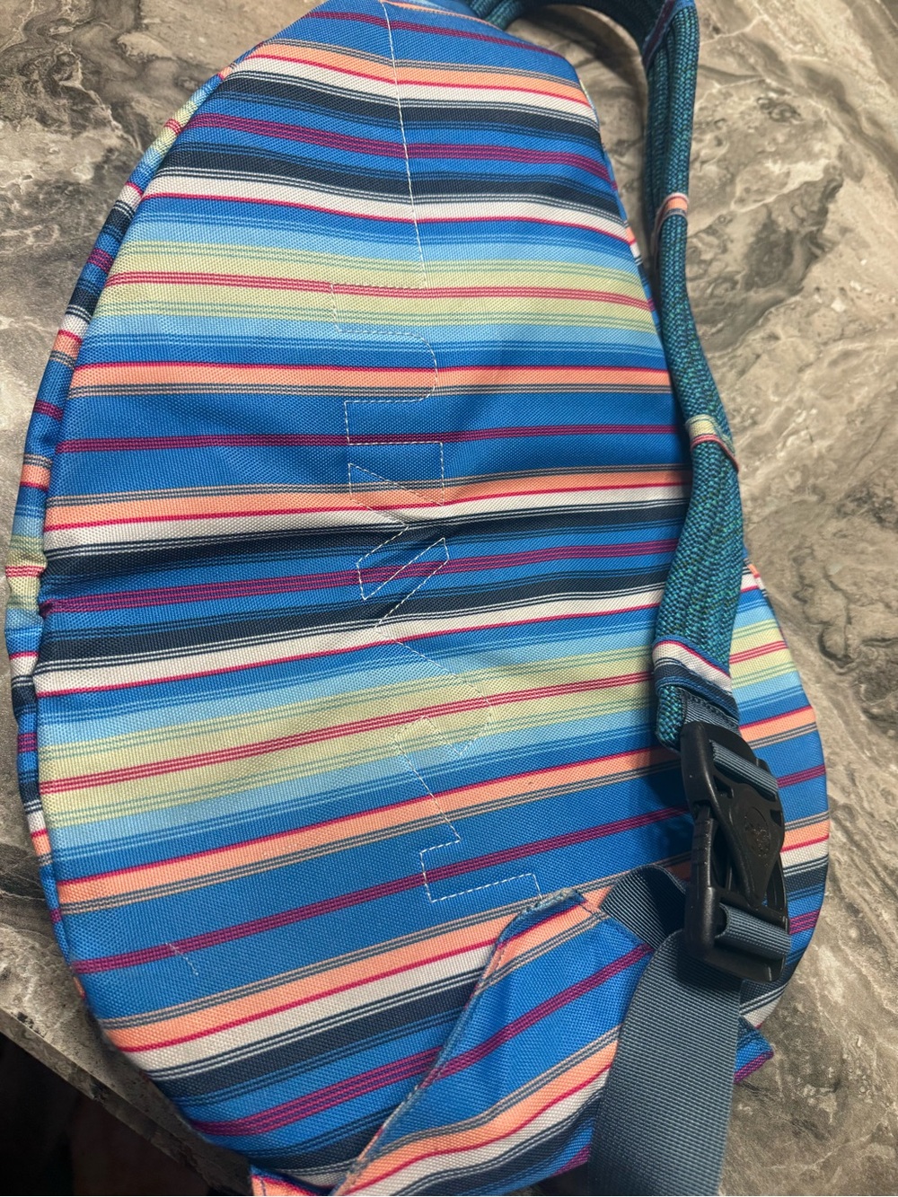 Kavu Blue Striped Hooded Jacket with Multicolor Accents - Picture 6 of 6